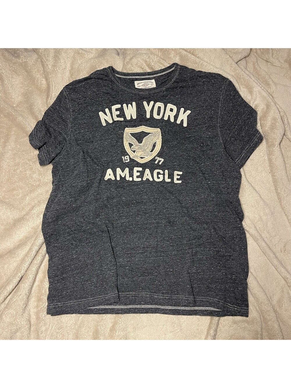 American Eagle Outfitters Y2K New York Graphic T-Shirt Gray Cotton XXL ‘15 AE NY
